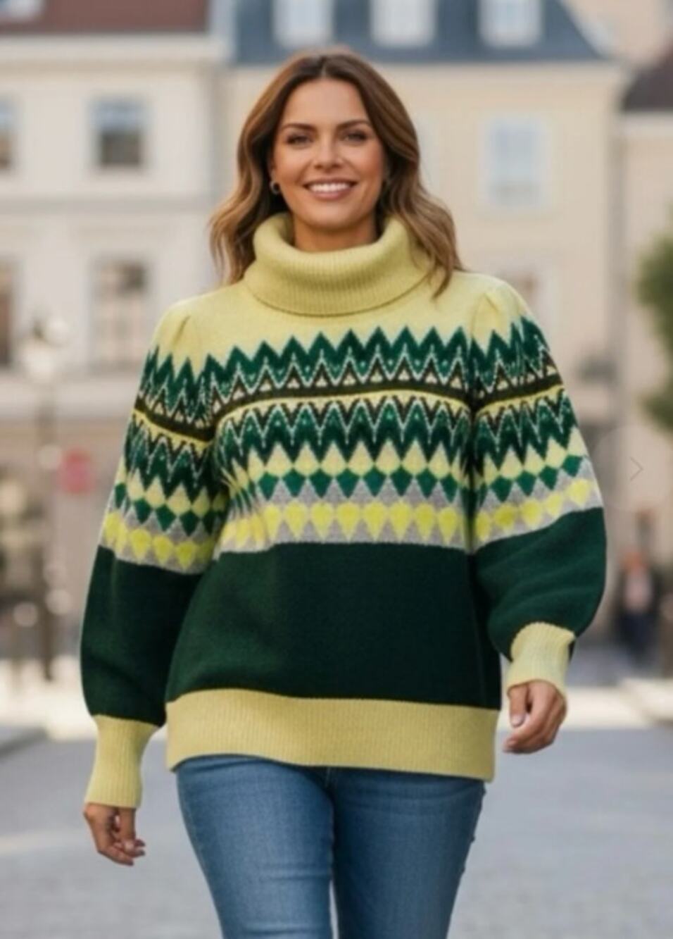 LOFT Fair Isle Turtleneck Sweater Size XS